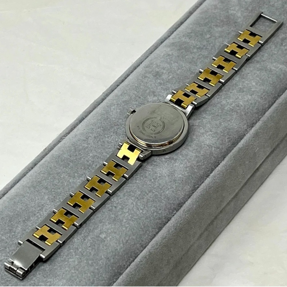 Hermès Two-Tone Silver and Gold H-Link Watch Bracelet - Picture 4 of 6
